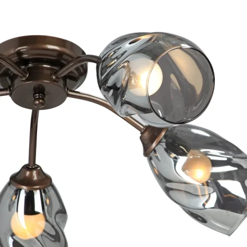 Люстра потолочная V4936-7/5PL Vitaluce серая чёрная на 5 ламп, основание бронзовое в стиле арт-деко фото 2 Люстра потолочная V4936-7/5PL Vitaluce серая чёрная на 5 ламп, основание бронзовое в стиле арт-деко фото 2