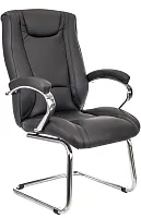 Кресло для посетителей King CF Экокожа Черный EC-370 PU CF Black Everprof, чёрный/экокожа, ножки//, размеры - 1110*1110***680*