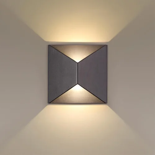 Настенный светильник уличный LED Tibro 3907/10WL Odeon Light уличный IP65 чёрный на 1 лампу, плафон чёрный в стиле хай-тек современный LED фото 5