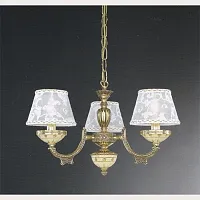 Люстра подвесная  L 7134/3 Reccagni Angelo бежевая на 3 лампы, основание золотое в стиле классический 