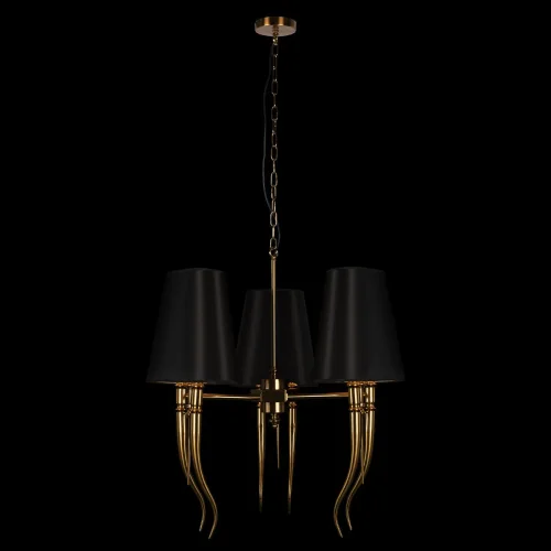 Люстра подвесная Brunilde 10207/6 Gold LOFT IT чёрная на 6 ламп, основание золотое в стиле арт-деко  фото 3