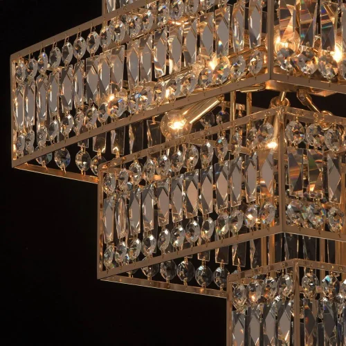 Люстра хрустальная Монарх 121010916 MW-Light прозрачная на 16 ламп, основание золотое в стиле классический  фото 4