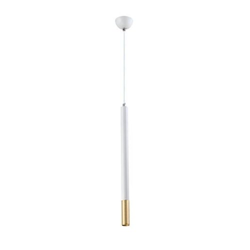 Светильник подвесной LED Shumer V2341-PL Moderli золотой 1 лампа, основание белое в стиле минимализм трубочки