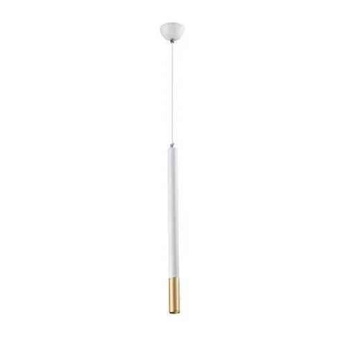 Светильник подвесной LED Shumer V2341-PL Moderli золотой на 1 лампу, основание белое в стиле минимализм трубочки
