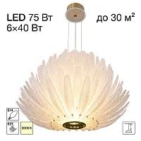 Люстра подвесная LED Deltoro CL327170 Citilux прозрачная на 1 лампу, основание золотое в стиле современный флористика арт-деко 