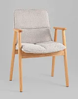 Стул обеденный Philo с деревянными ножками, серый УТ000038977 Stool Group, серый/букле, ножки/дерево/коричневый, размеры - ****480*555