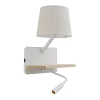 Бра с выключателем с usb Liga 2895-1W Favourite белый 1 лампа, основание белое в стиле современный для чтения гибкая ножка