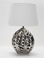 Настольная лампа Murci OML-19504-01 Omnilux белая 1 лампа, основание хром металл в стиле современный 
