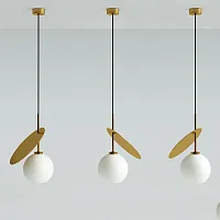 Светильник подвесной CHERRY D25 Gold/White 208615-22 ImperiumLoft белый на 1 лампу, основание золотое в стиле современный 