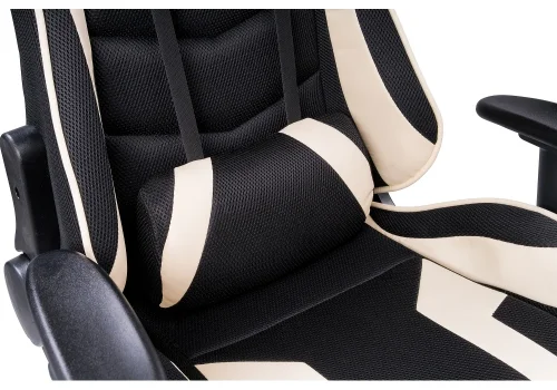 Кресло игровое Kano 1 cream / black 11908 Woodville, бежевый/искусственная кожа ткань, ножки/металл/хром, размеры - *1370***660*700 фото 9