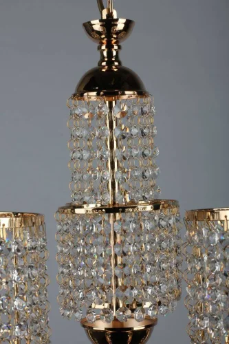 Люстра подвесная Bergamo OML-60503-05 Omnilux прозрачная на 5 ламп, основание золотое в стиле классический  фото 6