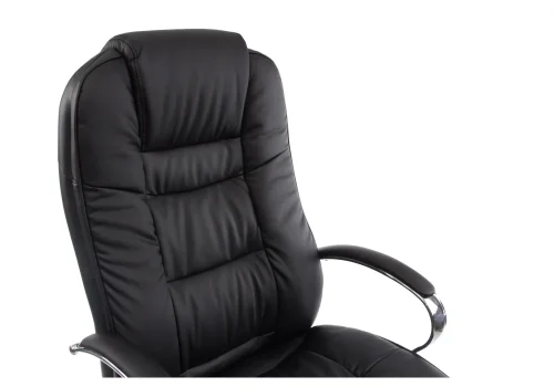 Компьютерное кресло Evora черное 1744 Woodville, чёрный/искусственная кожа, ножки/металл/хром, размеры - *1340***690*690 фото 5