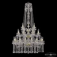 Люстра подвесная 1413/16+8+4/300/h-134/3d G Bohemia Ivele Crystal без плафона на 28 ламп, основание золотое в стиле классика sp
