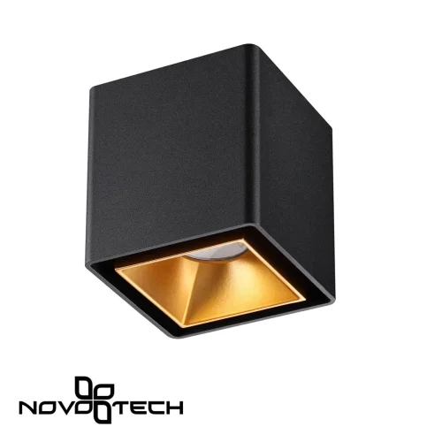 Светильник накладной LED Recte 358487 Novotech чёрный 1 лампа, основание чёрное в стиле хай-тек квадратный фото 4