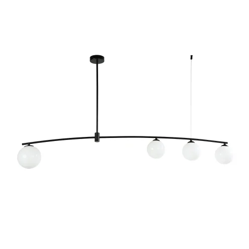 Светильник подвесной Equilibrium 4038-4P Favourite белый 4 лампы, основание чёрное в стиле современный шар фото 2
