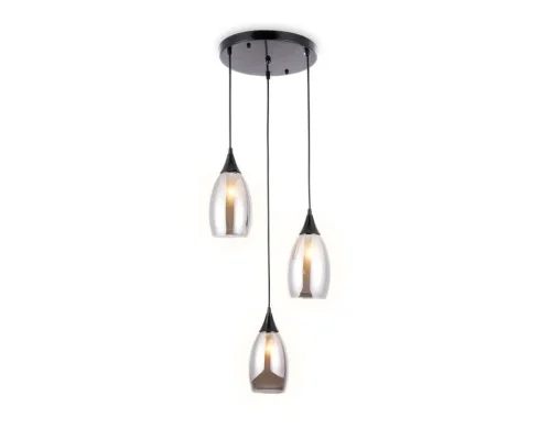 Светильник подвесной TR3550 Ambrella light серый на 3 лампы, основание чёрное в стиле современный 