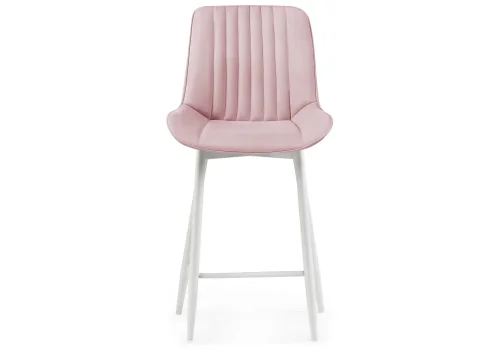 Полубарный стул Седа К розовый / белый 511174 Woodville, розовый/велюр, ножки/металл/белый, размеры - ****490*570 фото 2