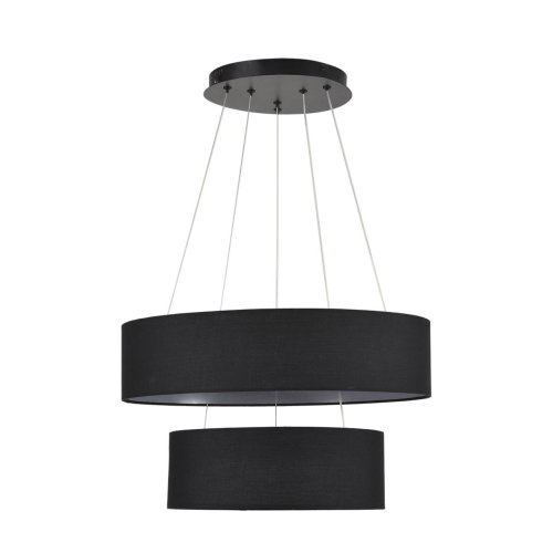 Светильник подвесной LED Sava 8373/55L Lumion чёрный на 1 лампу, основание чёрное в стиле минимализм кольца