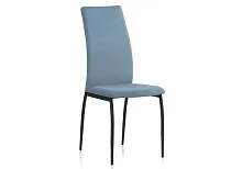 Стул Tod light blue / black 11870 Woodville, голубой/велюр, ножки/металл/чёрный, размеры - ****430*560