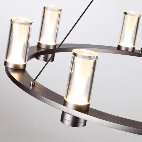 Люстра подвесная LED Defance 7143/70L Odeon Light прозрачная на 8 ламп, основание серое чёрное в стиле современный классический фото 5 Люстра подвесная LED Defance 7143/70L Odeon Light прозрачная на 8 ламп, основание серое чёрное в стиле современный классический фото 5