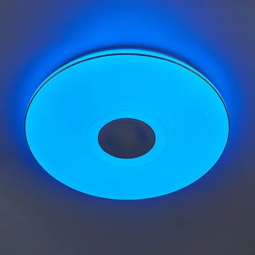 Светильник потолочный LED Старлайт с Bluetooth и пультом Light & Music CL703M100 Citilux белый 1 лампа, основание белое в стиле хай-тек модерн с пультом фото 5