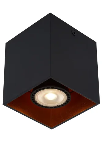 Светильник накладной Bodibis 22966/01/30 Lucide чёрный 1 лампа, основание чёрное в стиле современный квадратный