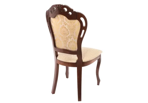 Деревянный стул Bronte вишня с патиной /  бежевый 438334 Woodville, бежевый/ткань, ножки/массив бука дерево/вишня, размеры - ****530*550 фото 4
