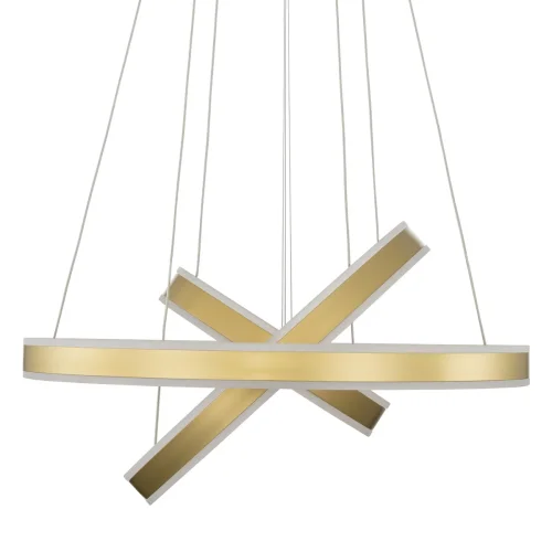 Люстра подвесная LED с пультом Дуэт CL719652 Citilux золотая на 1 лампа, основание золотое в стиле современный хай-тек кольца с пультом фото 7