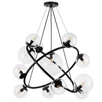 Люстра подвесная Croco 815410 Lightstar белая на 12 ламп, основание чёрное в стиле арт-деко современный молекула шар