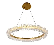 Люстра подвесная LED Лаура 08244,36A(4000K) Kink Light прозрачная на 1 лампа, основание латунь в стиле современный кольца