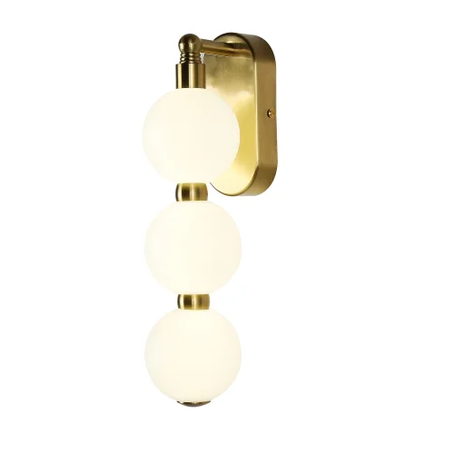 Бра LED Gubbare 4014-1W Favourite белый на 1 лампа, основание золотое в стиле современный шар