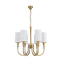Люстра подвесная Betti 8424/6 Lumion бежевая на 6 ламп, основание бронзовое в стиле классический Люстра подвесная Betti 8424/6 Lumion бежевая на 6 ламп, основание бронзовое в стиле классический