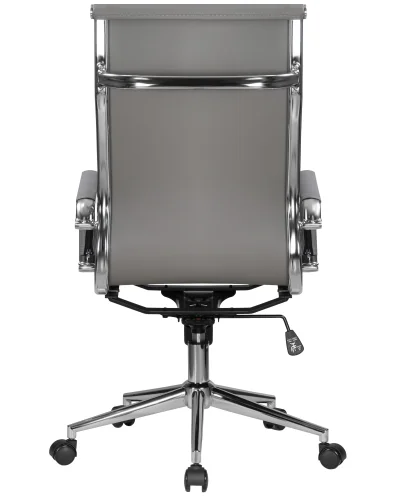 Офисное кресло для руководителей DOBRIN CLARK SIMPLE (серый (47)) цвет сиденья серый (47), цвет основания хромированная сталь Dobrin, серый/экокожа, ножки/металл/, размеры - 1090*1150**** фото 5