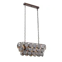 Люстра подвесная V5849-7/18 Vitaluce серая чёрная на 18 ламп, основание бронзовое в стиле классический современный 