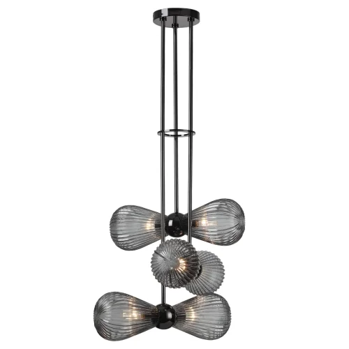 Светильник подвесной Elica 5417/6 Odeon Light чёрный серый 6 ламп, основание чёрное в стиле современный  фото 3