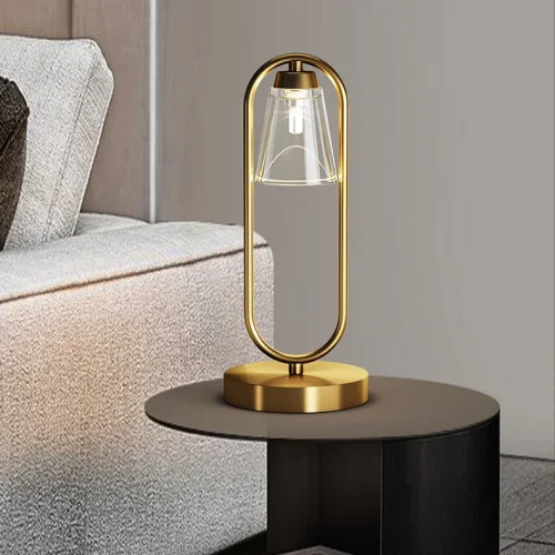 Настольная лампа ADRIELL TAB Gold 212697-23 ImperiumLoft прозрачная на 1 лампу, основание золотое металл в стиле современный фото 8