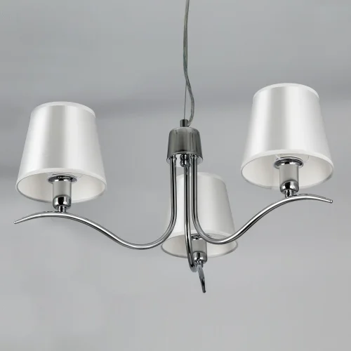 Люстра подвесная Эмма CL439131 Citilux белая на 3 лампы, основание хром в стиле классический  фото 2