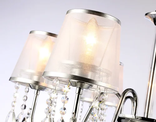 Люстра подвесная TR4588 Ambrella light серебряная на 6 ламп, основание хром в стиле классический  фото 4