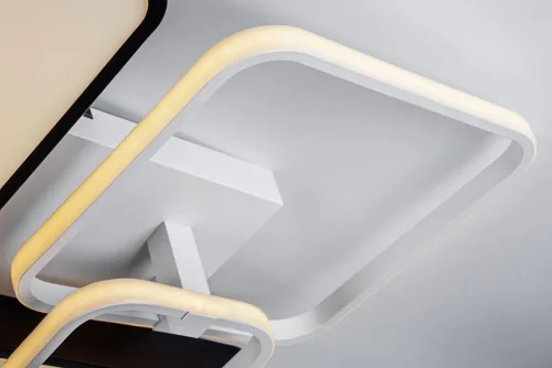 Люстра потолочная LED с пультом 10245/9LED Escada белая на 1 лампа, основание белое в стиле хай-тек с пультом квадраты фото 2