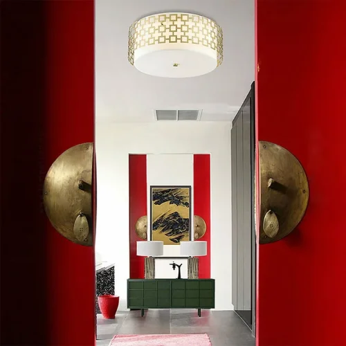 Светильник потолочный AFFA 140493-26 ImperiumLoft белый на 1 лампу, основание латунь в стиле современный фото 3