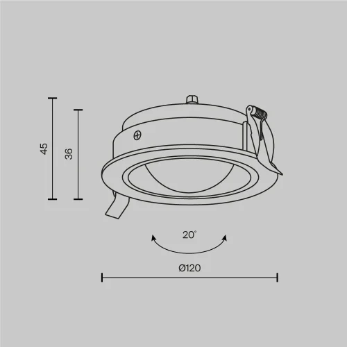 Светильник точечный Lens 12Вт 4000К 70° DL105-12W4K-B Maytoni чёрный на 1 лампу, основание чёрное в стиле современный хай-тек круглый фото 10