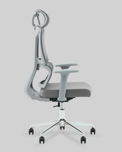 Кресло офисное TopChairs Forward, серый УТ000041377 Stool Group, серый/ткань сетка, ножки/металл/хром, размеры - ***** фото 3