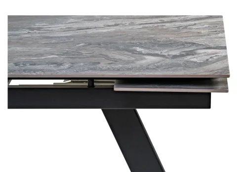 Керамический стол Невис 140(200)х80х76 оробико / черный 553537 Woodville столешница серая из керамика фото 4