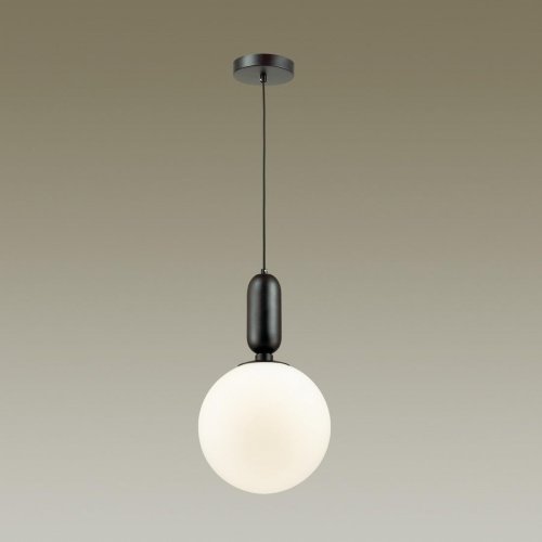 Светильник подвесной Okia 4671/1 Odeon Light белый 1 лампа, основание чёрное в стиле хай-тек современный  фото 2