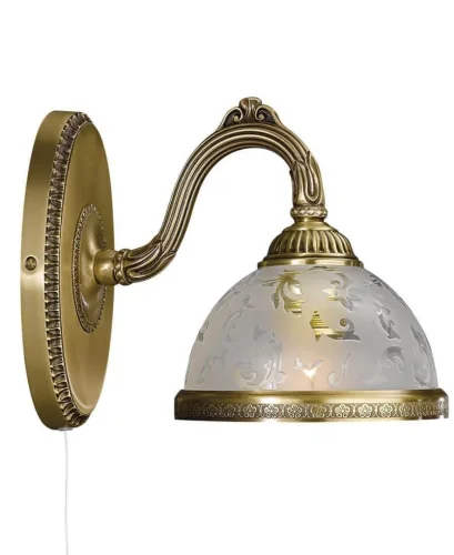 Бра с выключателем A 6202/1  Reccagni Angelo белый на 1 лампа, основание античное бронза в стиле классический  фото 2