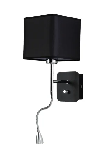 Бра PACO AP2 CHROME/BLACK Crystal Lux чёрный на 1 лампу, основание хром в стиле современный гибкая ножка