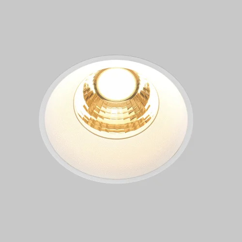 Светильник точечный LED Round DL058-7W2.7K-TRS-W Maytoni белый на 1 лампу, основание белое в стиле современный хай-тек круглый для затирки фото 2