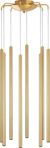 Светильник подвесной LED Tubo L8T747343 Lightstar золотой на 8 ламп, основание золотое в стиле современный минимализм трубочки