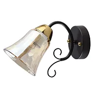 Бра Моника 372024601 DeMarkt бежевый янтарный 1 лампа, основание коричневое в стиле классический 