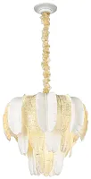 Люстра подвесная Alexia WE125.10.303 Wertmark белая на 10 ламп, основание золотое в стиле арт-деко флористика 